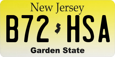 NJ license plate B72HSA
