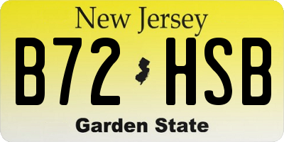 NJ license plate B72HSB