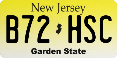 NJ license plate B72HSC