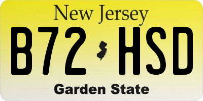 NJ license plate B72HSD