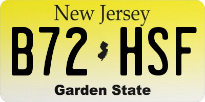 NJ license plate B72HSF