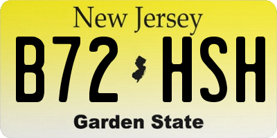 NJ license plate B72HSH