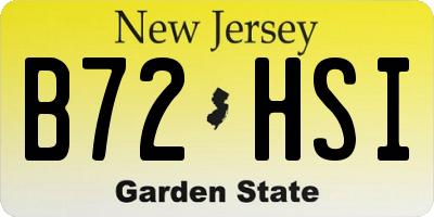 NJ license plate B72HSI