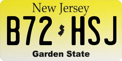 NJ license plate B72HSJ