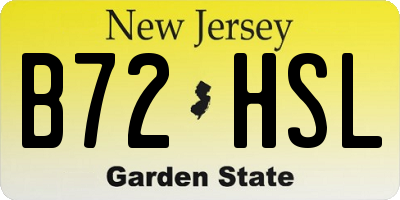 NJ license plate B72HSL