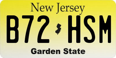 NJ license plate B72HSM