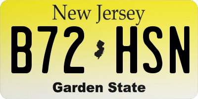 NJ license plate B72HSN