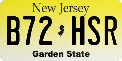 NJ license plate B72HSR