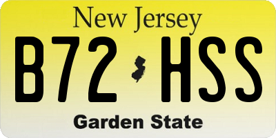 NJ license plate B72HSS