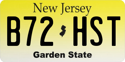 NJ license plate B72HST