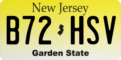 NJ license plate B72HSV