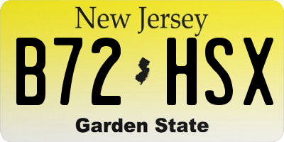 NJ license plate B72HSX