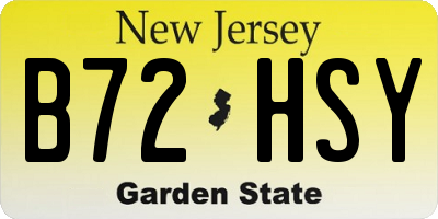 NJ license plate B72HSY