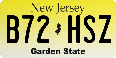 NJ license plate B72HSZ