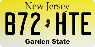 NJ license plate B72HTE