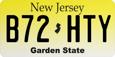 NJ license plate B72HTY