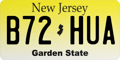 NJ license plate B72HUA