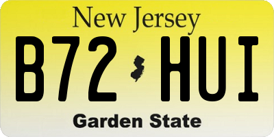 NJ license plate B72HUI