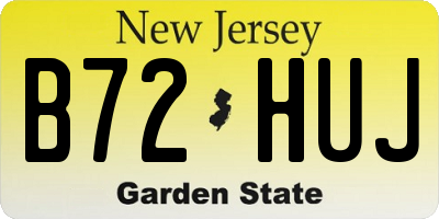 NJ license plate B72HUJ