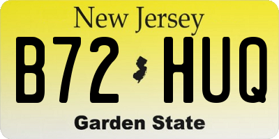 NJ license plate B72HUQ