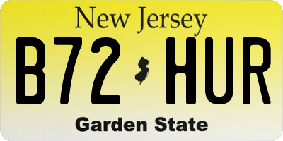 NJ license plate B72HUR