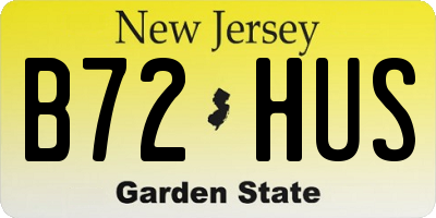 NJ license plate B72HUS