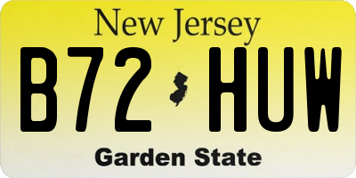 NJ license plate B72HUW