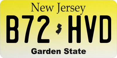 NJ license plate B72HVD