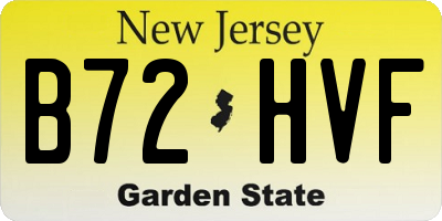 NJ license plate B72HVF