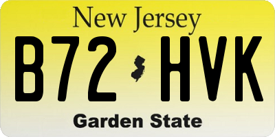 NJ license plate B72HVK