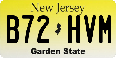 NJ license plate B72HVM