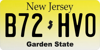 NJ license plate B72HVO