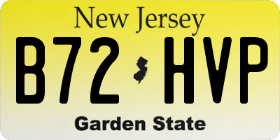 NJ license plate B72HVP