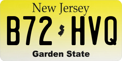 NJ license plate B72HVQ