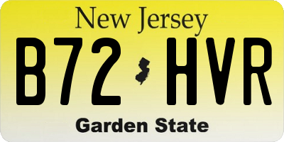 NJ license plate B72HVR