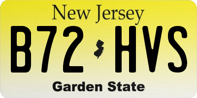 NJ license plate B72HVS