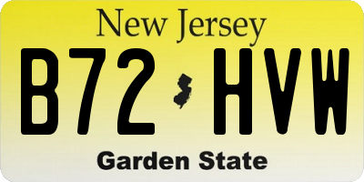 NJ license plate B72HVW