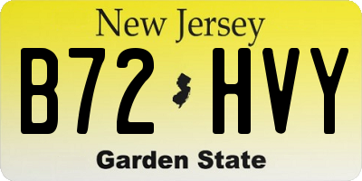 NJ license plate B72HVY