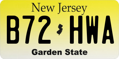 NJ license plate B72HWA