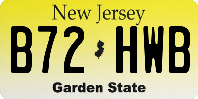 NJ license plate B72HWB