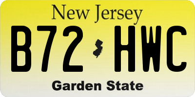 NJ license plate B72HWC