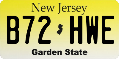 NJ license plate B72HWE
