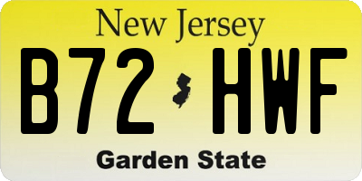 NJ license plate B72HWF