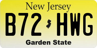 NJ license plate B72HWG
