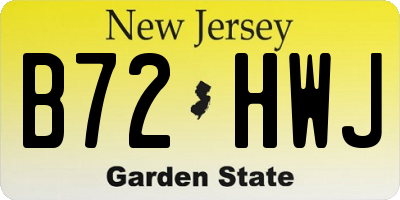 NJ license plate B72HWJ