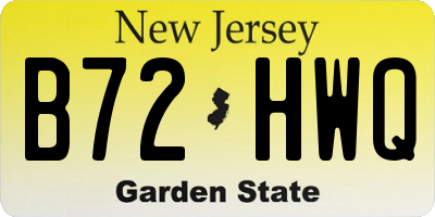 NJ license plate B72HWQ