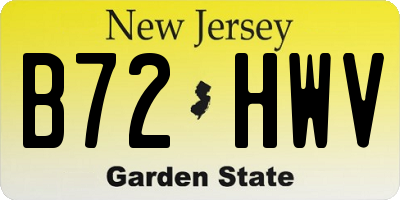 NJ license plate B72HWV