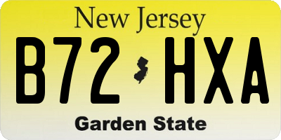 NJ license plate B72HXA