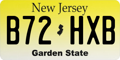 NJ license plate B72HXB