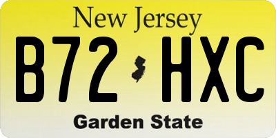 NJ license plate B72HXC